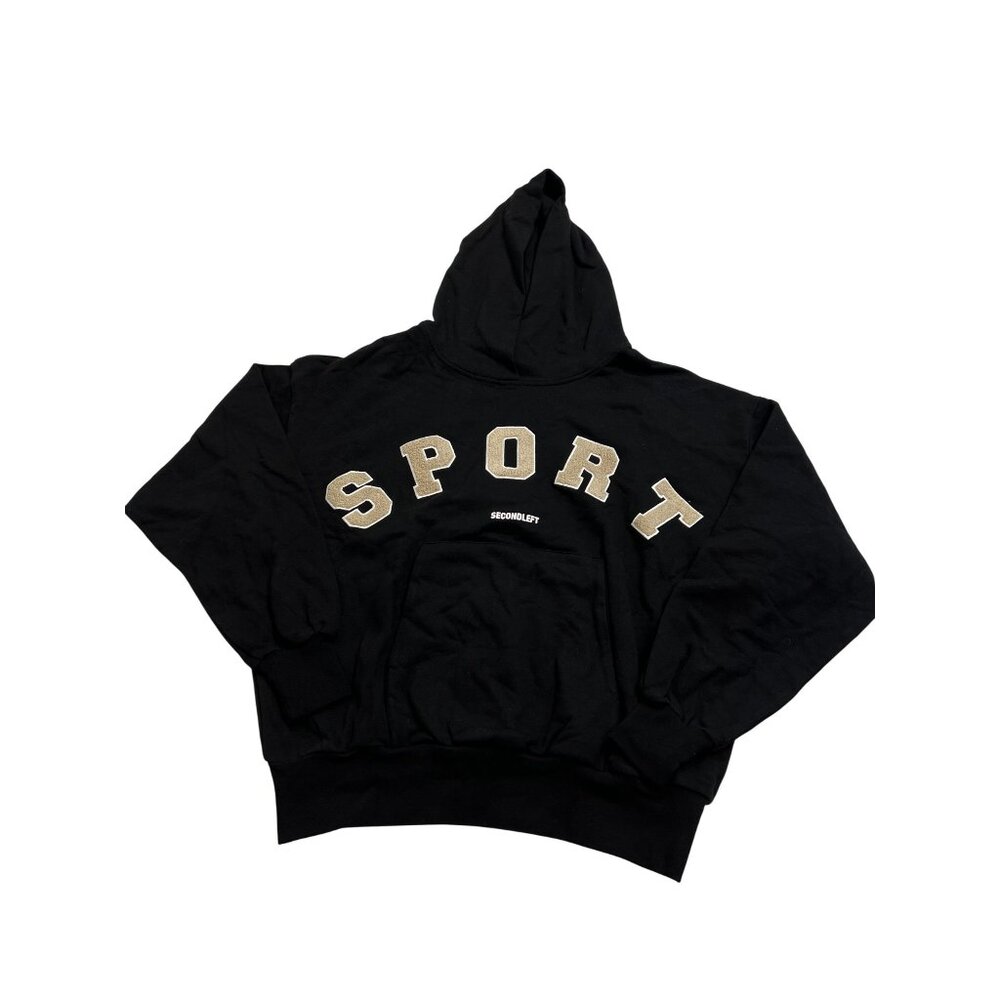 SECONDLEFT Sport Hoodie in Black/Cream